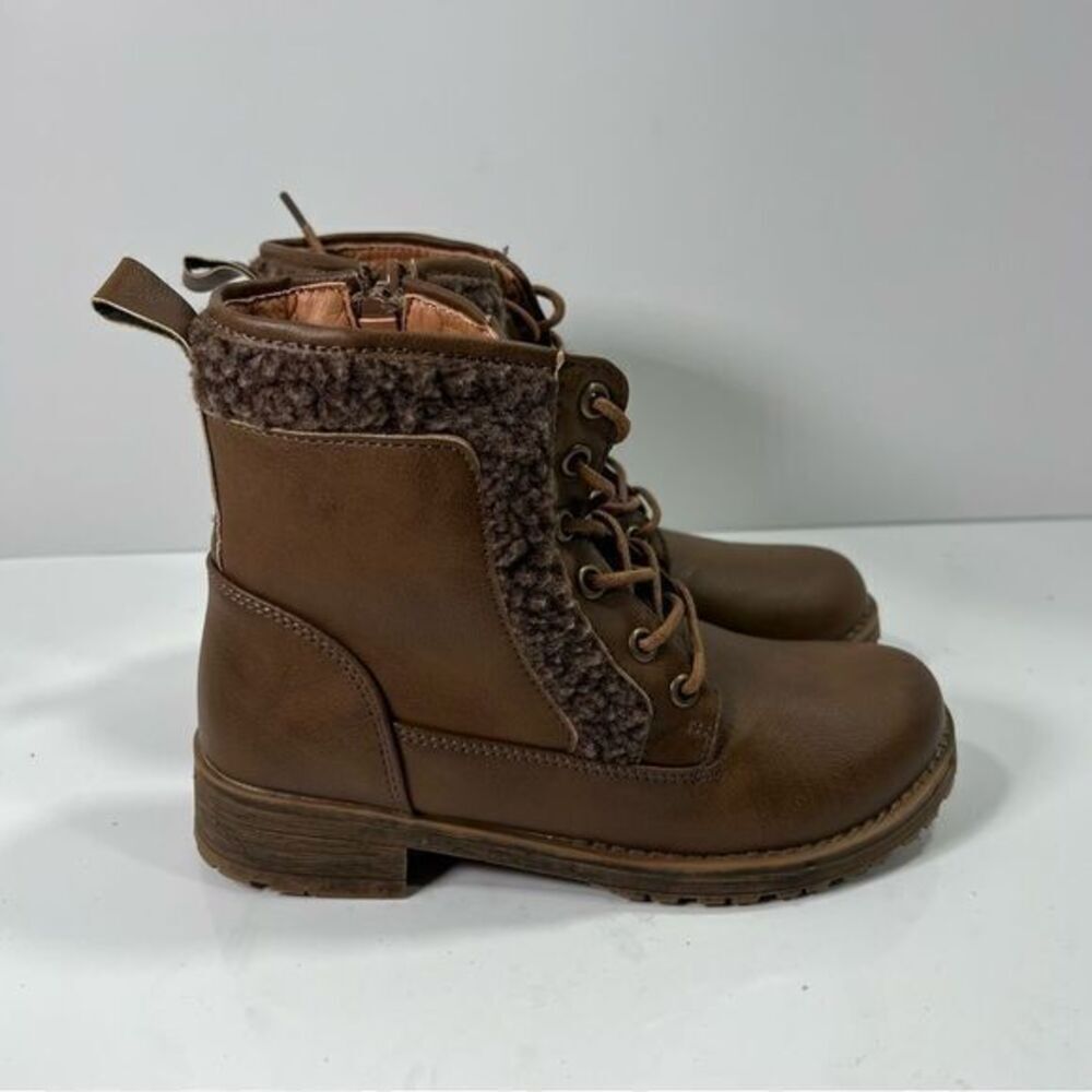 GC Shoes Girls Combat Boots sz 3  Sherpa NEW # bag L-16